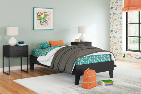 Socalle Black Twin Platform Base Bed from Ashley - Luna Furniture