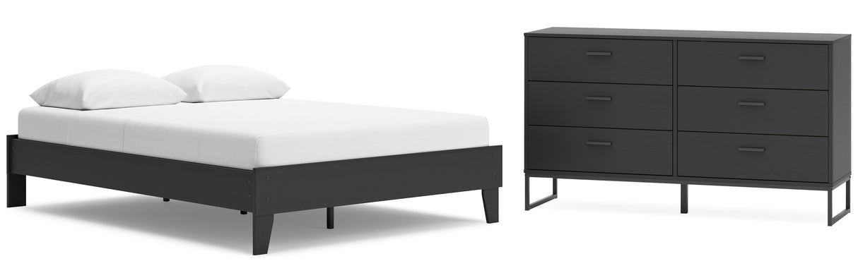 Socalle Queen Platform Bed with Dresser in Black from Ashley - Luna Furniture