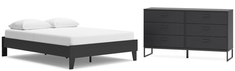 Socalle Queen Platform Bed with Dresser in Black from Ashley - Luna Furniture