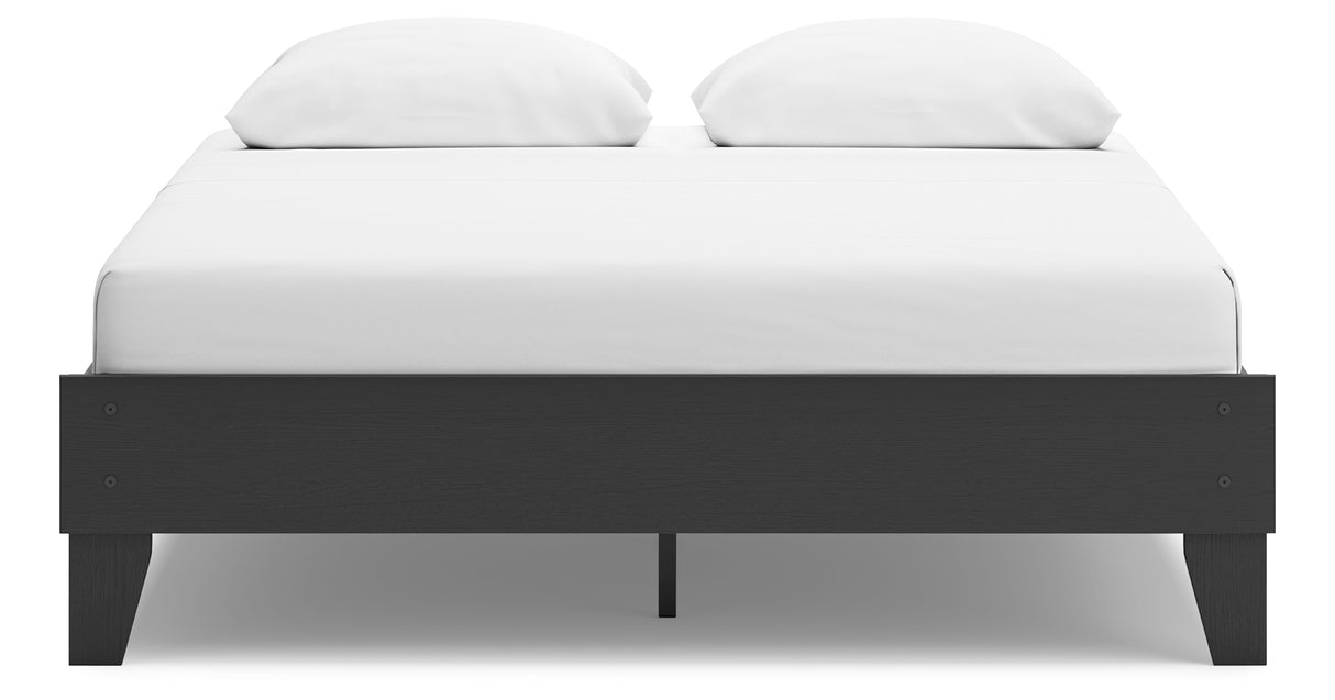 Socalle Queen Platform Bed with Dresser, Chest and 2 Nightstands in Black from Ashley - Luna Furniture