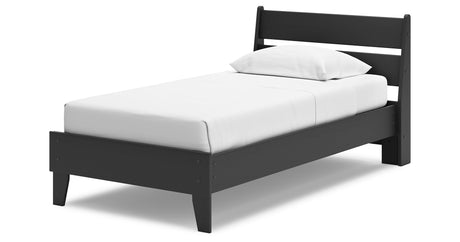 Socalle Twin Panel Platform Bed with Dresser and 2 Nightstands in Black from Ashley - Luna Furniture