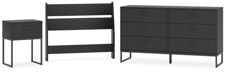 Socalle Twin Panel Headboard with Dresser and Nightstand in Black from Ashley - Luna Furniture
