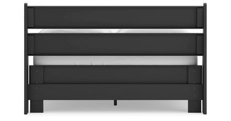 Socalle Full Panel Platform Bed with 2 Nightstands in Black from Ashley - Luna Furniture