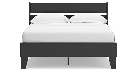 Socalle Full Panel Platform Bed with Dresser and 2 Nightstands in Black from Ashley - Luna Furniture