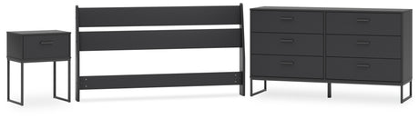 Socalle Queen Panel Headboard with Dresser and Nightstand in Black from Ashley - Luna Furniture
