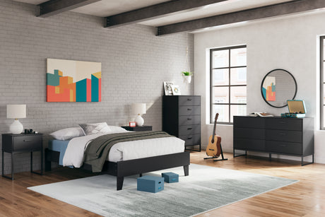 Socalle Black Full Platform Base Bed from Ashley - Luna Furniture