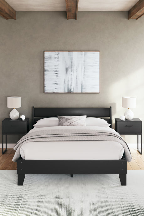 Socalle Black Queen Platform Bed from Ashley - Luna Furniture
