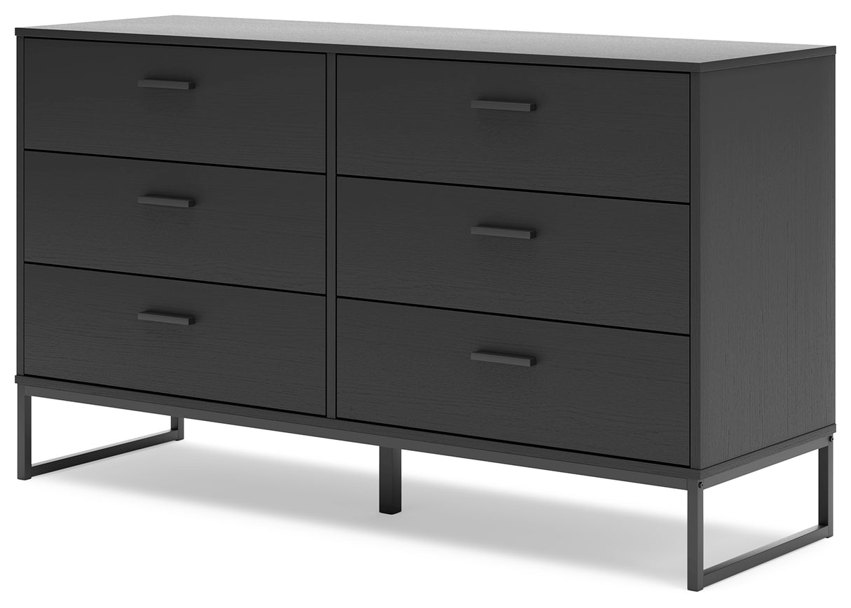 Socalle Full Panel Headboard with Dresser and Nightstand in Black from Ashley Furniture - Luna Furniture