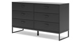 Socalle Twin Platform Bed with Dresser, Chest and 2 Nightstands in Black from Ashley - Luna Furniture