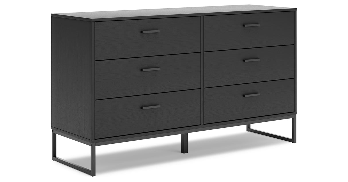 Socalle Full Panel Headboard with Dresser, Chest and Nightstand in Black from Ashley Furniture - Luna Furniture