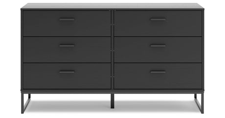 Socalle Twin Panel Headboard with Dresser and 2 Nightstands in Black from Ashley - Luna Furniture