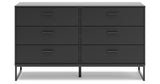 Socalle Full Panel Headboard with Dresser in Black from Ashley - Luna Furniture