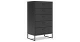 Socalle Full Panel Headboard with Dresser, Chest and Nightstand in Black from Ashley Furniture - Luna Furniture