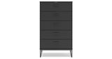 Socalle Queen Panel Platform Bed with Dresser, Chest and Nightstand in Black from Ashley - Luna Furniture