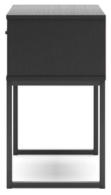 Socalle Queen Panel Headboard with 2 Nightstands in Black from Ashley Furniture - Luna Furniture