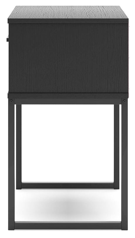 Socalle Queen Panel Headboard with 2 Nightstands in Black from Ashley - Luna Furniture