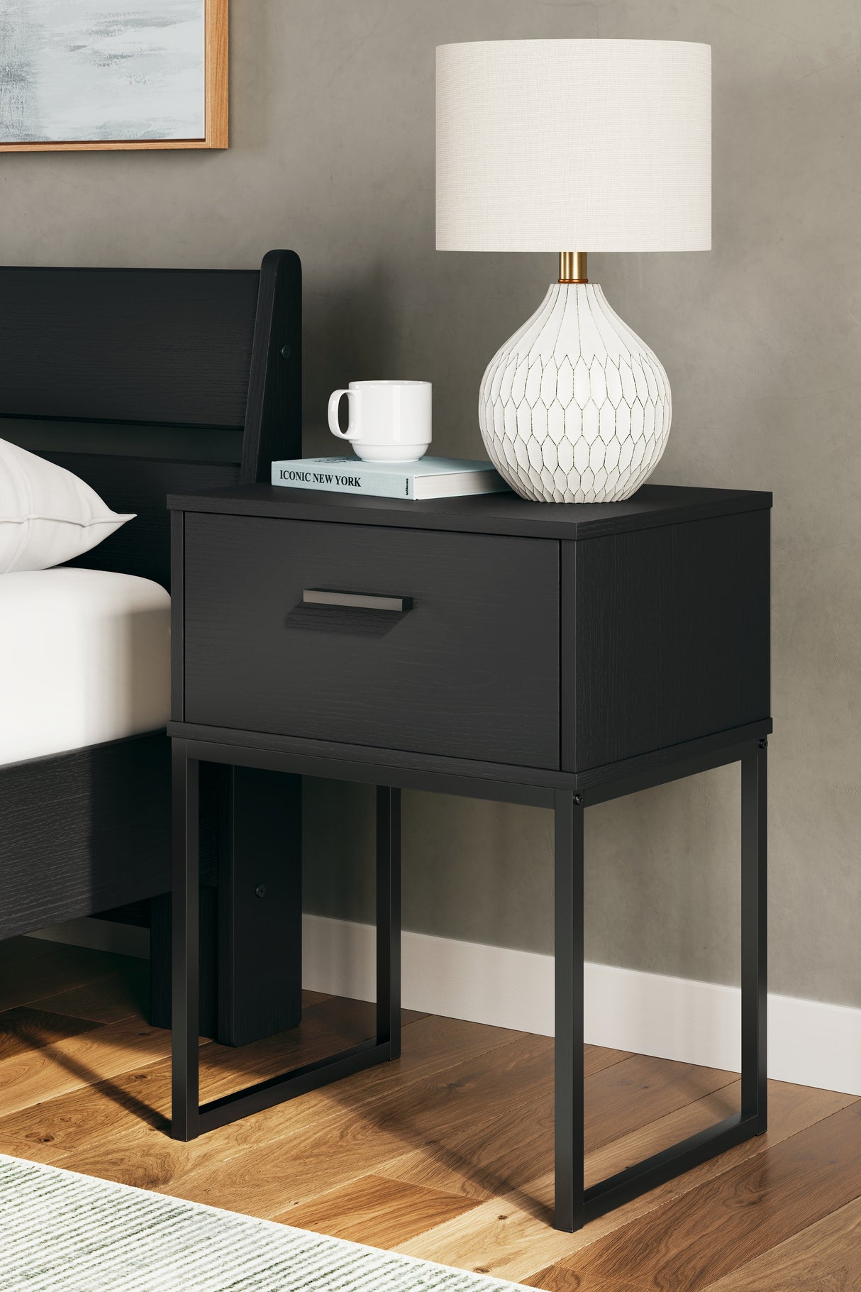 Socalle Full Panel Headboard with Dresser and Nightstand in Black from Ashley Furniture - Luna Furniture