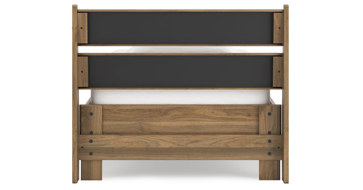 Deanlow Twin Panel Headboard with Nightstand in Honey from Ashley - Luna Furniture
