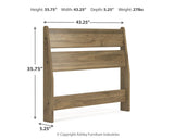 Deanlow Twin Panel Headboard with Dresser and Nightstand in Honey from Ashley - Luna Furniture