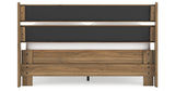 Deanlow Full Platform Panel Bed with Dresser and 2 Nightstands in Honey from Ashley - Luna Furniture
