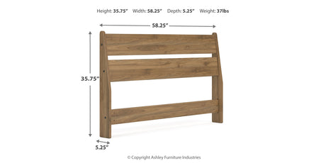 Deanlow Full Panel Headboard with 2 Nightstands in Honey from Ashley - Luna Furniture