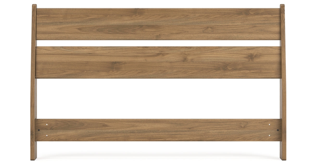 Deanlow Full Panel Headboard with Dresser and 2 Nightstands in Honey from Ashley - Luna Furniture