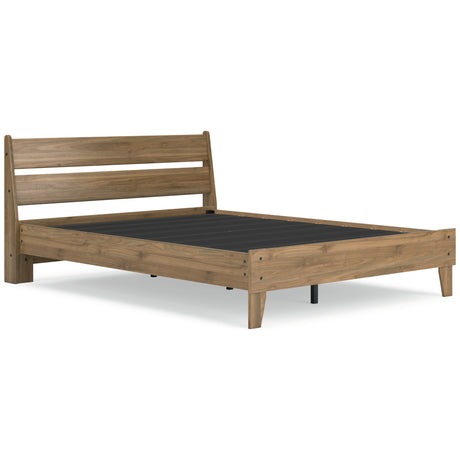 Deanlow Queen Panel Headboard with 2 Nightstands in Honey from Ashley - Luna Furniture