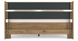 Deanlow Queen Platform Panel Bed with Dresser in Honey from Ashley - Luna Furniture