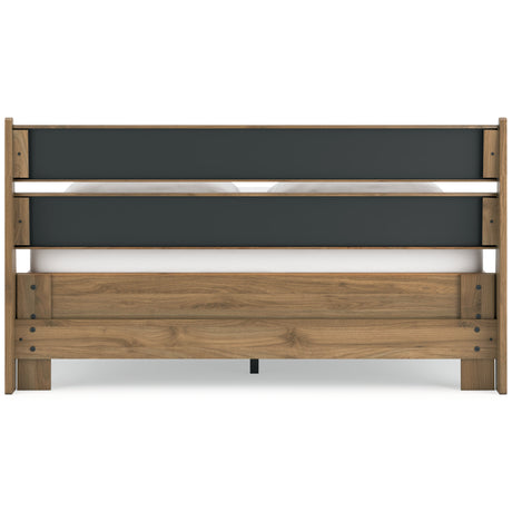 Deanlow Queen Panel Headboard with 2 Nightstands in Honey from Ashley - Luna Furniture