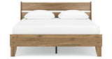 Deanlow Queen Platform Panel Bed with Dresser, Chest and 2 Nightstands in Honey from Ashley - Luna Furniture