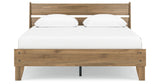 Deanlow Queen Platform Panel Bed with Dresser and 2 Nightstands in Honey from Ashley - Luna Furniture