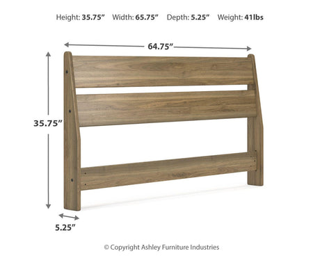 Deanlow Queen Panel Headboard with Dresser in Honey from Ashley - Luna Furniture