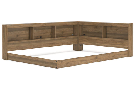 Deanlow Honey Full Bookcase Corner Storage Bed from Ashley - Luna Furniture