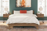 Deanlow Queen Panel Headboard with 2 Nightstands in Honey from Ashley - Luna Furniture
