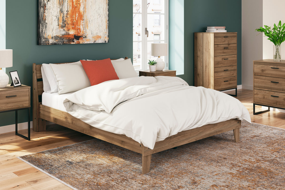 Deanlow Honey Queen Platform Panel Bedroom Set from Ashley - Luna Furniture