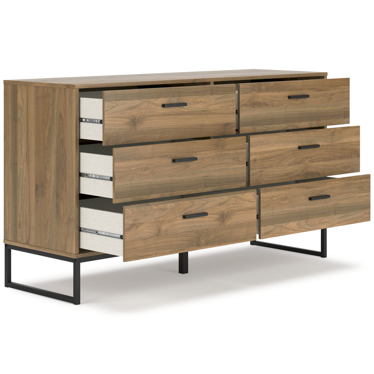 Deanlow Full Panel Headboard with Dresser and Nightstand in Honey from Ashley Furniture - Luna Furniture