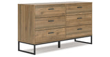 Deanlow Queen Platform Bed with Dresser in Honey from Ashley - Luna Furniture