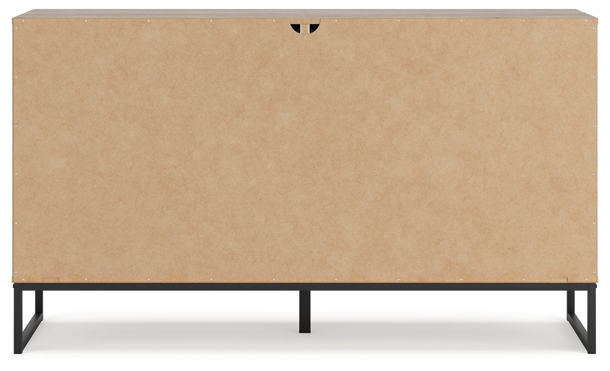 Deanlow Full Panel Headboard with Dresser and Nightstand in Honey from Ashley Furniture - Luna Furniture