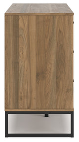 Deanlow Queen Panel Headboard with Dresser and Nightstand in Honey from Ashley Furniture - Luna Furniture