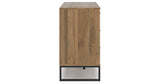 Deanlow Queen Platform Panel Bed with Dresser and 2 Nightstands in Honey from Ashley - Luna Furniture