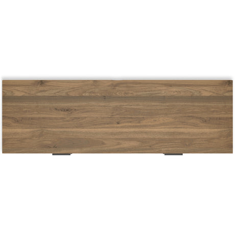 Deanlow Full Panel Headboard with Dresser and Nightstand in Honey from Ashley - Luna Furniture