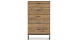 Deanlow Twin Platform Bed with Dresser, Chest and 2 Nightstands in Honey from Ashley - Luna Furniture