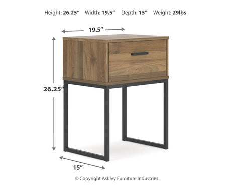 Deanlow Full Panel Headboard with Dresser and Nightstand in Honey from Ashley - Luna Furniture