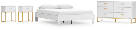 Socalle Queen Platform Bed with Dresser and 2 Nightstands in Two-tone from Ashley - Luna Furniture