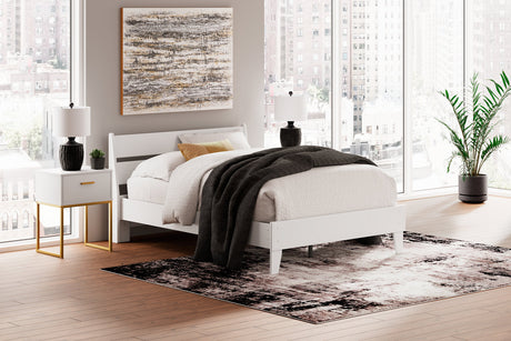 Socalle Two-tone Full Panel Platform Bed