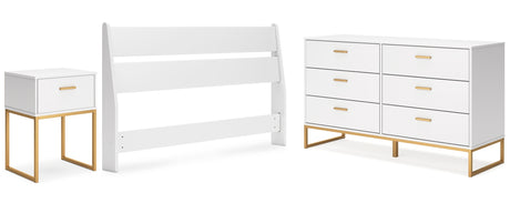 Socalle Queen Panel Headboard with Dresser and Nightstand in Two-tone from Ashley - Luna Furniture