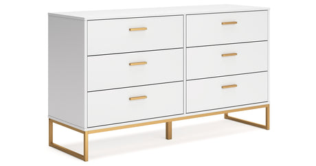 Socalle Queen Panel Platform Bed with Dresser and 2 Nightstands in Two-tone from Ashley - Luna Furniture