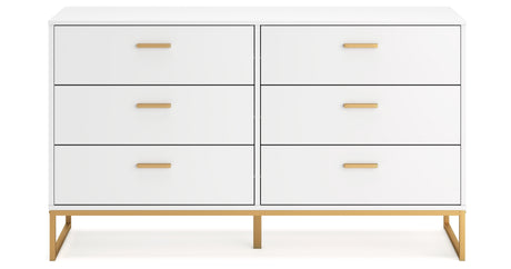 Socalle Queen Panel Platform Bed with Dresser in Two-tone from Ashley - Luna Furniture