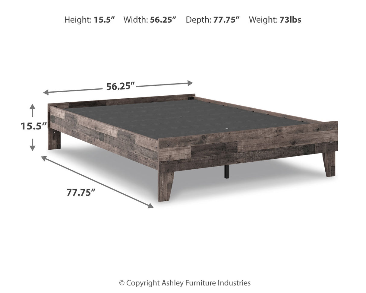 Neilsville Multi Gray Full Platform Base Bed from Ashley - Luna Furniture