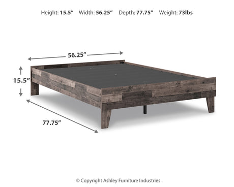 Neilsville Multi Gray Full Platform Base Bed from Ashley - Luna Furniture